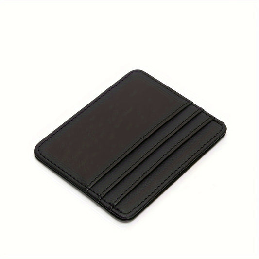 1pc Sleek Black Faux Leather Card Holder - Ultra-Slim, Multi-Slot Design, Compact Wallet with Secure Snap Closure for Everyday Use