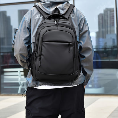 1pc Wear-Resistant Men'S Large Capacity Backpack - Travel, College, Sports, Holiday Essentials with Lightweight Adjustable Shoulder Straps, Zipper Closure, and Solid Colors, Nylon, Business Casua