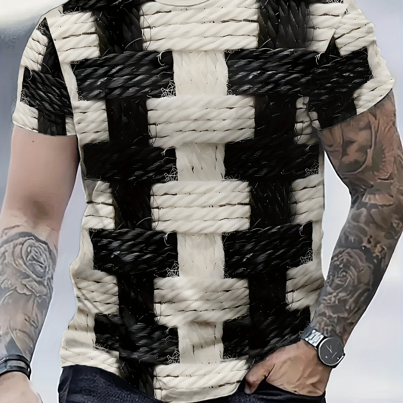 1-Pack Men's Stylish Polyester T-Shirt - Round Neck, Lightweight, Breathable, Machine Washable, Solid Color, All-Season Casual Wear for Men