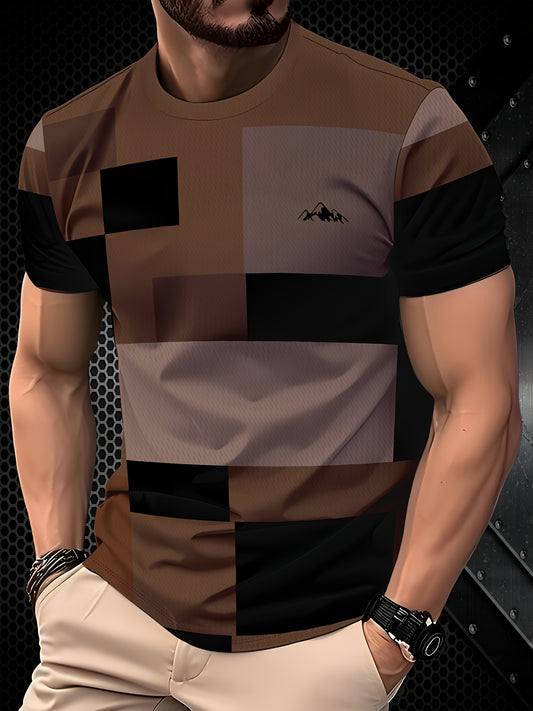 Men'S Stylish Coffee-Themed Graphic T-Shirt - Casual Crew Neck, Short Sleeve, All-Season Comfort Fit, Casual Attire | Modern Casualwear | Comfortable Fit