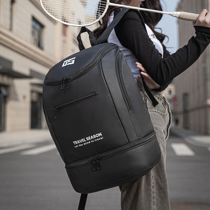 TRAVEL SEASON Large Capacity Sports Backpack - Durable Polyester, Wet/Dry Separation, Multi-Compartment Gym Tote Bag for Men and Women, Travel Backpack