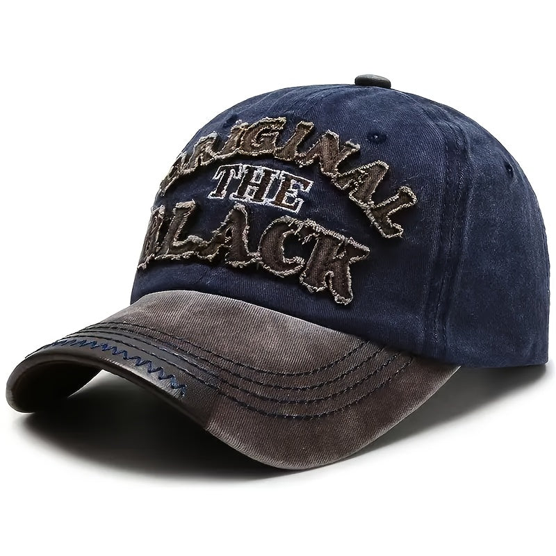 Unisex Baseball Cap THE BLACK Letter Hat Dark Style Visor Outdoor Sports Party Versatile Brimmed Hat Adjustable Size A Great Gift