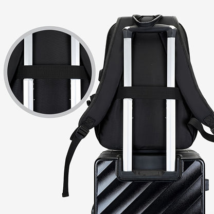Stylish Black Backpack for Men - Versatile Laptop & Travel Bag with Large Capacity, Durable & Lightweight Design for Commuting, Outdoor Adventures, and Business Trips, Travel Backpack