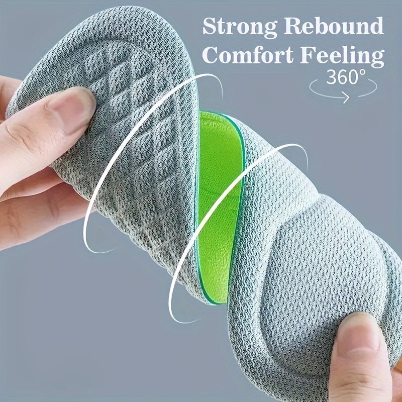 1 Pair Unisex 5D Diamond Massage Insoles - Quick-Sweat Memory Foam Comfort Shoe Inserts for All-Day Support, Relieves Foot Pressure & Improves Circulation, Fits Various Shoes, Foot Massager