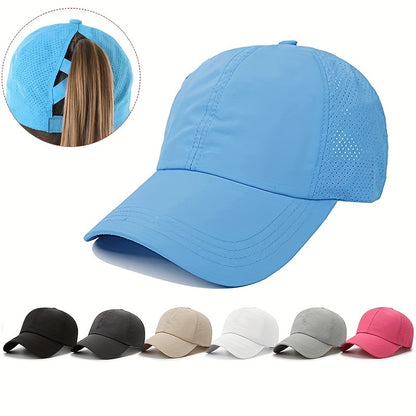 1x Summer Ponytail Baseball Cap, Women's Sports Hat Camping Hat Hiking Hat Christmas Gift