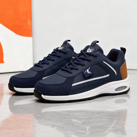 ZERJER Men'S Casual Sports Shoes | Comfortable Low-Top Lace-up Sneakers with Thick Rubber Sole, Faux & Fabric Upper, Breathable for Daily & Casual Wear, Suitable for Hiking & Outdoor Activities, Sizes 39-48