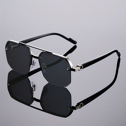 1 Pair of Women'S New Semi-Frame Square Glasses Classic Double Bridge Glasses Light Luxury Fashion Black Glasses Retro Chic Men'S Glasses Suitable for Decoration and Party Wear