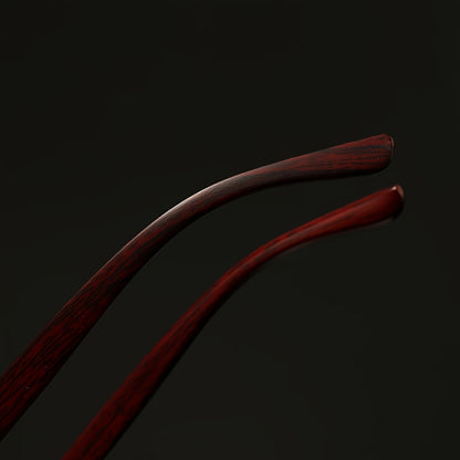 Luxury Frameless Fashion Glasses for Men and Women, Imitation Wood Grain Temple Tips, Perfect Choice, Versatile Comfortable, Popular Selection