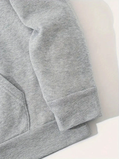 New Autumn and Winter Men's Fleece-Lined Hooded Sweatshirt Set with Print, Long-Sleeve Hoodie and Drawstring Pants for Couples
