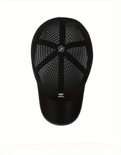 2pcs Unisex Quick-Dry Breathable Mesh Baseball Caps - Adjustable Lightweight Summer Sun Hats with Geometric Textured Design for Outdoor Sports, Football Games & Casual Streetwear (Black & Gray), Game Day Accessories, Durable