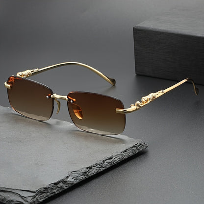 Perfectly stylish leopard-print frameless Men&apos;s and Women&apos;s glasses, ideal for holiday parties, trips, or as a festive gift, hunting eyewear