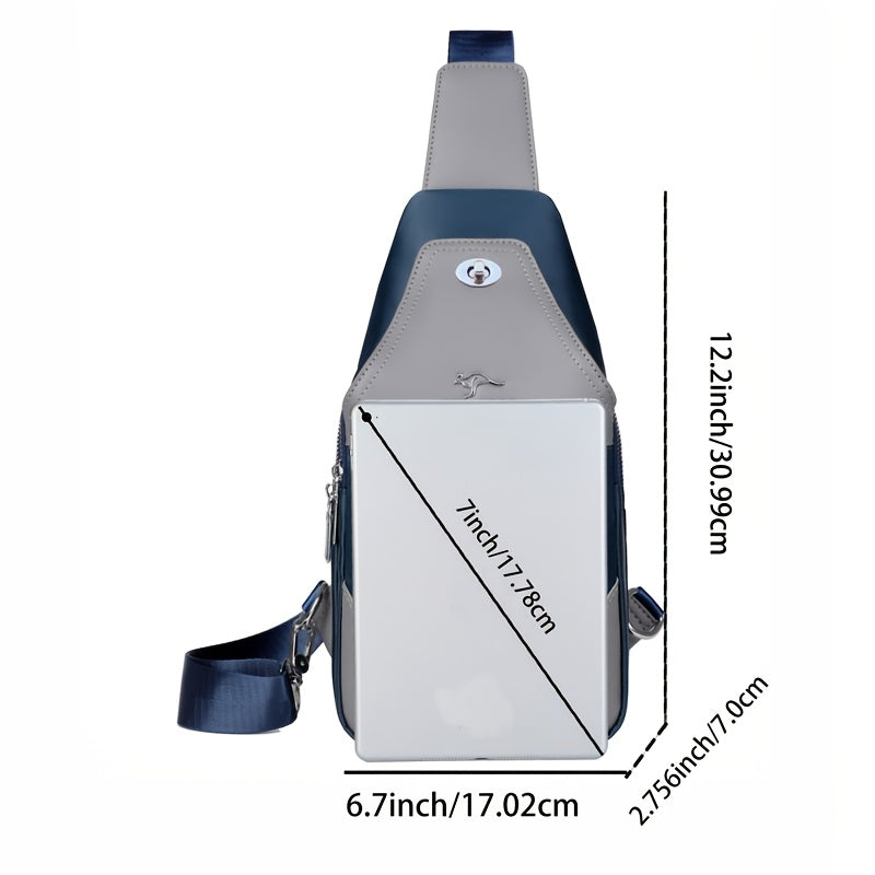 SelectMen'S Large Capacity Motorcycle Bag - Trendy Crossbody Shoulder Bag with Multiple Pockets, Casual Oxford Style, Hand Washable, Ideal for Daily Commute, Everyday Commute Bag|Casual Style Bag|Zippered Closure