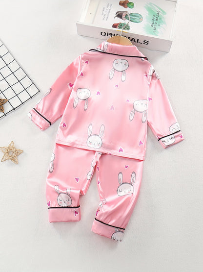 Children's Spring/Summer Cartoon Pink Rabbit Fashion Long Sleeve Suit