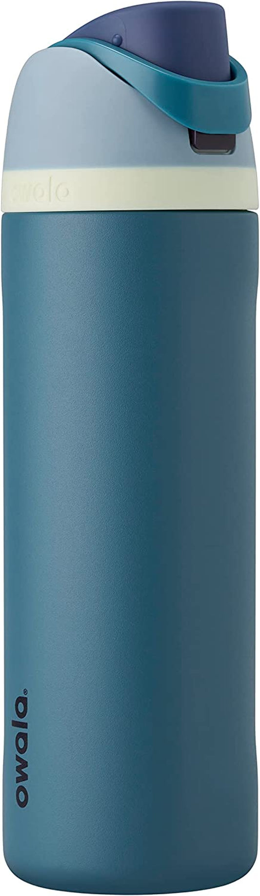 Owala Freesip Insulated Stainless Steel Water Bottle with Straw for Sports, Travel, and School Bpa-Free Sports Water Bottle, 24 Oz, Denim
