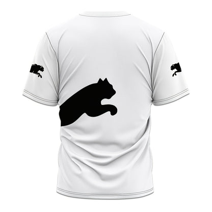 Men's 3D Print Cat Graphic T-Shirt - Casual Short Sleeve Summer Tee with Black & White Contrast Design, Breathable Round Neck Top for Outdoor Activities, Machine Washable, Relaxed Fit Shirt, Durable Fabric, Detailed Print Qua