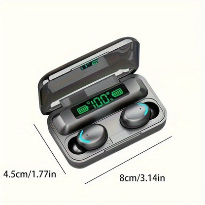 [9D Stereo Sound Noise-Canceling Earbuds] HiFi 9D Stereo Sound TWS Wireless Earbuds - Noise-Canceling In-Ear Sports Headset with LED Charging Case