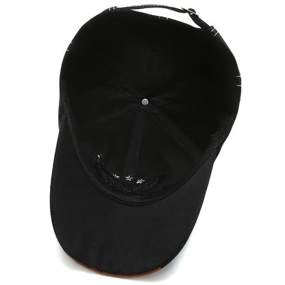 2pcs ZDEDE 3D Eagle Embroidered Baseball Cap - Stylish & Durable Adjustable Snapback Hat with Faux Leather Patch, Black Polyester for Outdoor Sports & Casual Wear - Perfect for Men & Women