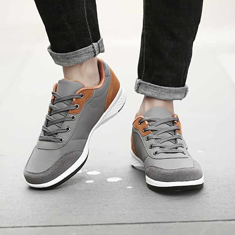 FAYWELLME Unisex Casual սպորտային կոշիկներ, շնչող ցածր վերևից ժանյակավոր սպորտային կոշիկներ, MD ներբանով միաձույլ գույնի բոլոր սեզոնային վազքի կոշիկներ, թեթև գործվածքից վերնամասը սև և արևագույն, հարմարավետ բարձիկ առօրյա հագուստի համար, ամենօրյա կոշիկներ