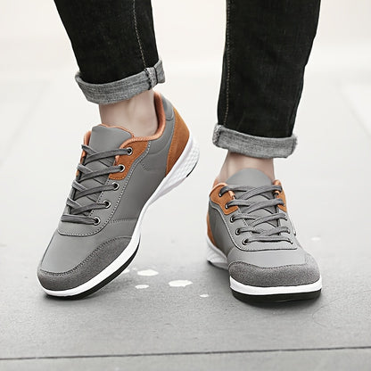 FAYWELLME Unisex Casual սպորտային կոշիկներ, շնչող ցածր վերևից ժանյակավոր սպորտային կոշիկներ, MD ներբանով միաձույլ գույնի բոլոր սեզոնային վազքի կոշիկներ, թեթև գործվածքից վերնամասը սև և արևագույն, հարմարավետ բարձիկ առօրյա հագուստի համար, ամենօրյա կոշիկներ