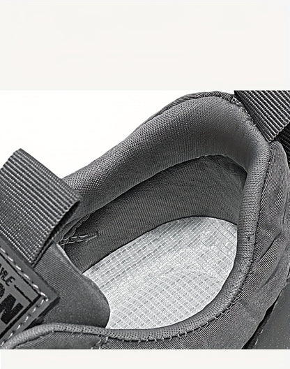 Men's Breathable Casual Sneakers - 2025 Spring New Design, Low-Top Elastic Lace-Up, Grey & White PU Upper with Cushioned EVA Insole & Durable PVC Sole for All-Season Outdoor Running, Gym, Daily Wear, Gym Shoes, Sleek Sporty D