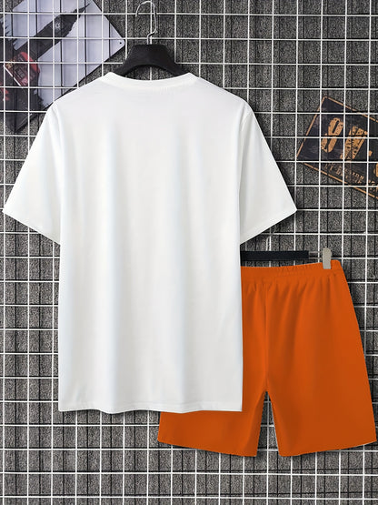 Men's suit short sleeve T-shirt and shorts