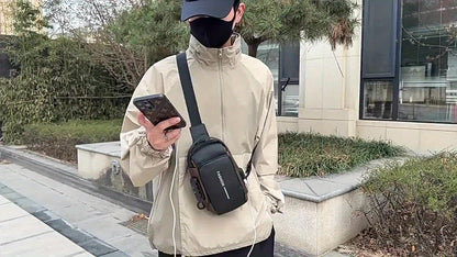Men'S Crossbody Bag with Password Lock, Anti-Theft Chest Bag, Trendy Casual Sports Shoulder Bag, Large Capacity Crossbody Men'S Bag, Daily Commuting Shoulder Bag