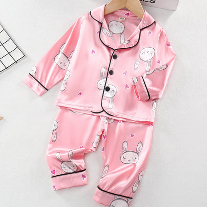 Children's Spring/Summer Cartoon Pink Rabbit Fashion Long Sleeve Suit