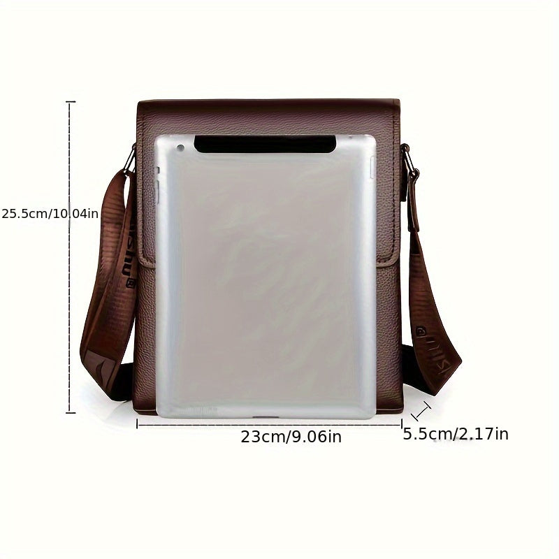 [Compact Size] Men's Crossbody Bag, Trendy Business Briefcase, Shoulder Messenger Bag for Travel and Work, Professional Document Carrier | Minimalist Briefcase | Secure Zip Closure
