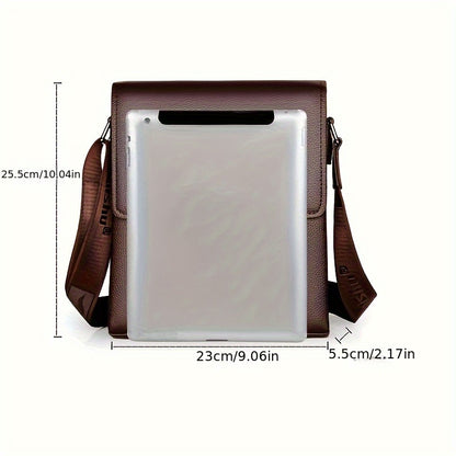 [Compact Size] Men's Crossbody Bag, Trendy Business Briefcase, Shoulder Messenger Bag for Travel and Work, Professional Document Carrier | Minimalist Briefcase | Secure Zip Closure