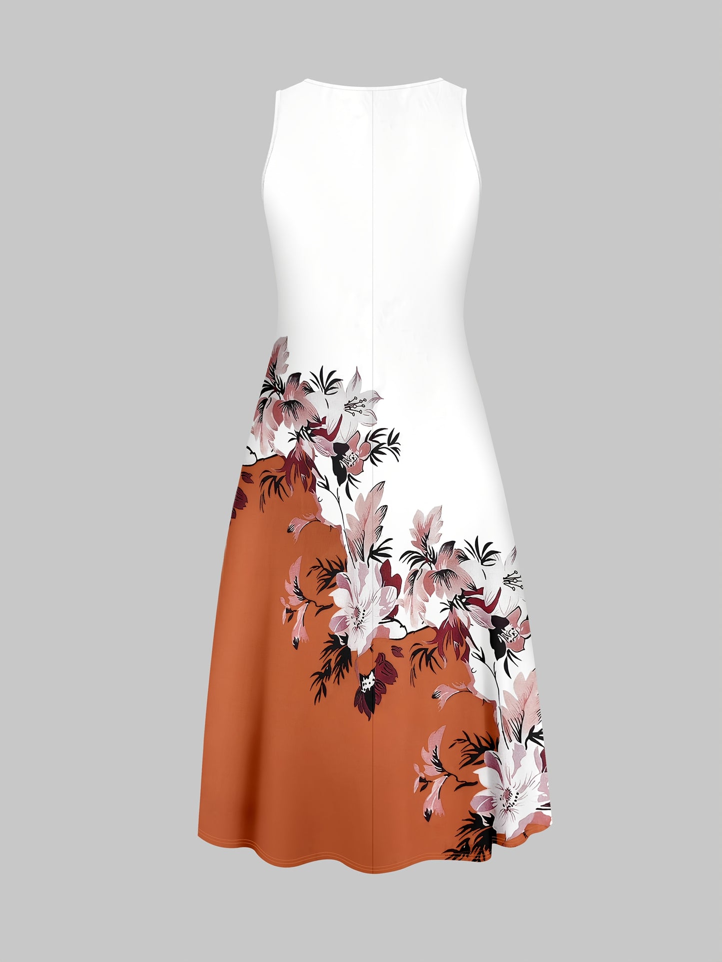 Fashion Women's solid color small cardigan and floral print patchwork dress two-piece set
