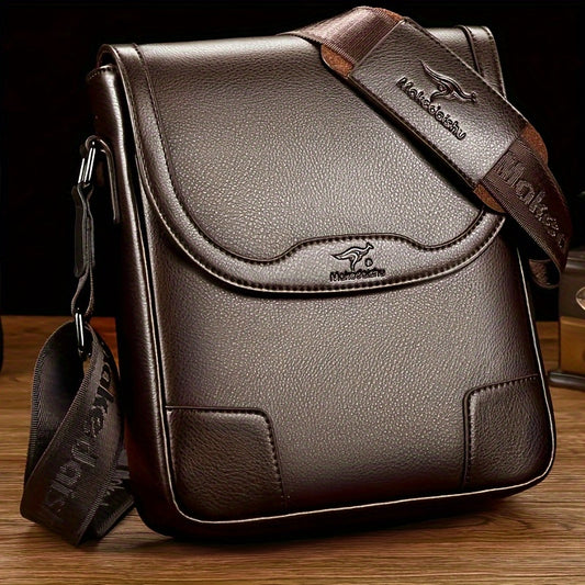 Men'S Fashion Crossbody Messenger Bag, Casual Shoulder Bag, Large Capacity Business Travel Satchel, Trendy Vertical Backpack