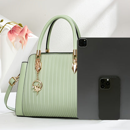Women's Elegant Convertible Handbag - Large Capacity Purse with Detachable Strap, Golden-Tone Hardware, Zipper Closure - Everyday & Formal Bag for Women - Gift for Her (INCK KMCRK), Ladies Handbags, Travel Tote, Chic Accessor