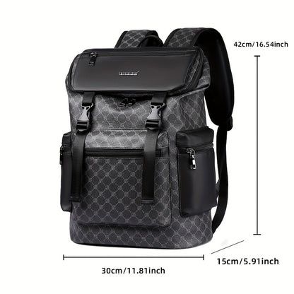 Men'S Stylish Black Backpack with Shark Graphic - Lightweight, Large Capacity, Multi-Functional Shoulder Bag for Travel, Commuting, School - Durable PVC Material, Sports & Fitness Design, Backpack for Travel