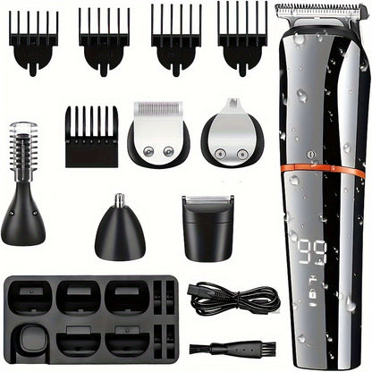Men's Beard Trimmer Body Beard Nose Hair Trimmer, Trimmer 6in 1 Beauty Kit USB charging, Father's Day Gift