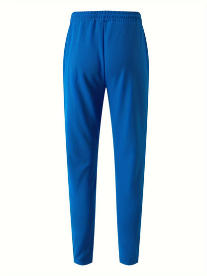 New Long Sleeve Buttoned Hooded Jacket and Rope Pants Set for Spring and Autumn, Waffle Solid Classic Men's Sports 2pcs Sports Suit - Sports Suit for Outdoor Sports Enthusiasts, Breathable and Comfortable