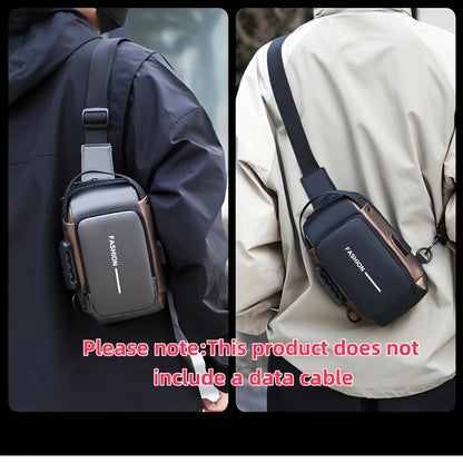 Men'S Crossbody Bag with Password Lock, Anti-Theft Chest Bag, Trendy Casual Sports Shoulder Bag, Large Capacity Crossbody Men'S Bag, Daily Commuting Shoulder Bag