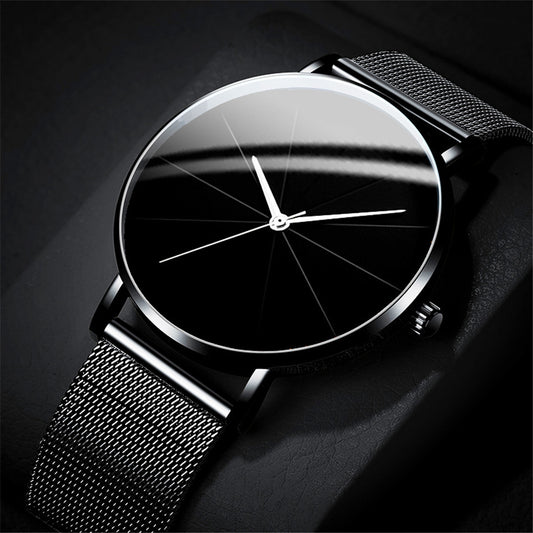 Elegant Minimalist Large Dial Watch with Rose Golden Case and Mesh Strap - Japanese Quartz Movement, Analog Display, Zinc Alloy, Screw-Back Closure for Men and Women