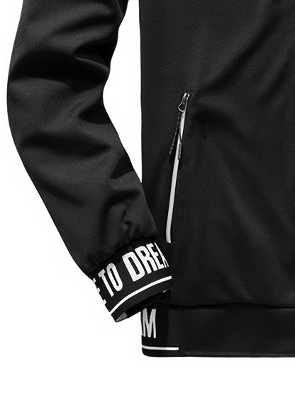 Spring and Autumn Men's Stand Collar Sports Casual Pants Suit