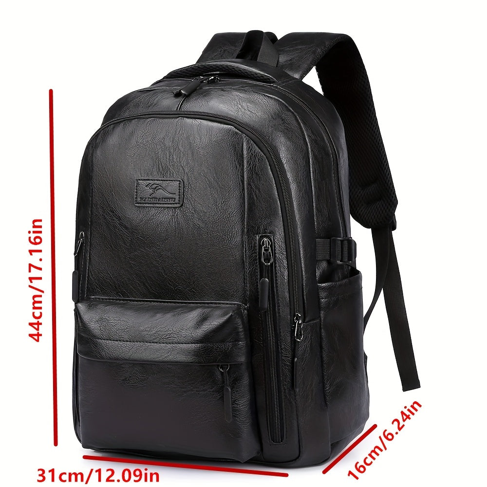 1pc Men's Business Backpack, Casual Synthetic Leather Backpack for Daily Commute, Outdoor & Sporty Style, Fashionable Trendy Backpack 501bd37