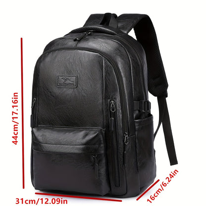 1pc Men's Business Backpack, Casual Synthetic Leather Backpack for Daily Commute, Outdoor & Sporty Style, Fashionable Trendy Backpack 501bd37