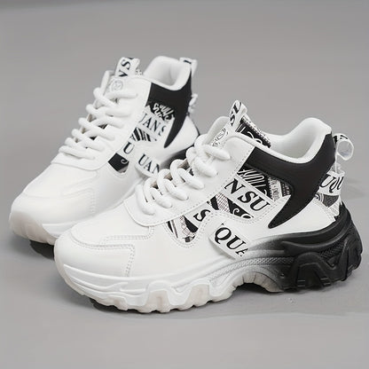 1 Pair Women'S Fashion Sneakers - Lightweight All-Season Running Shoes with Polyurethane Upper, Fabric Inner & Insole, Rubber Sole
