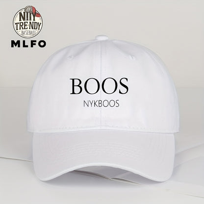 MLFO Casual "BOOS NYKBOOS" Baseball Cap, Lightweight Polyester, Adjustable Fit, Curved Brim, Hand Washable, 5 Colors, with Thanksgiving and Father'S Day Prints