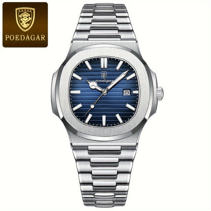 POEDAGAR New Men's Watch With Luminous Calendar, Trendy For Students, Cool And Hot Sale Quartz Wristwatch