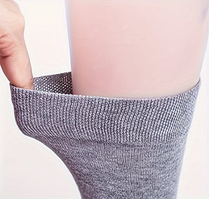 10 Pairs Men's Classic Dress Socks - Lightweight Breathable Office Business Casual Crew Socks, Solid Black, Machine Washable Comfort Fit, Smooth Texture