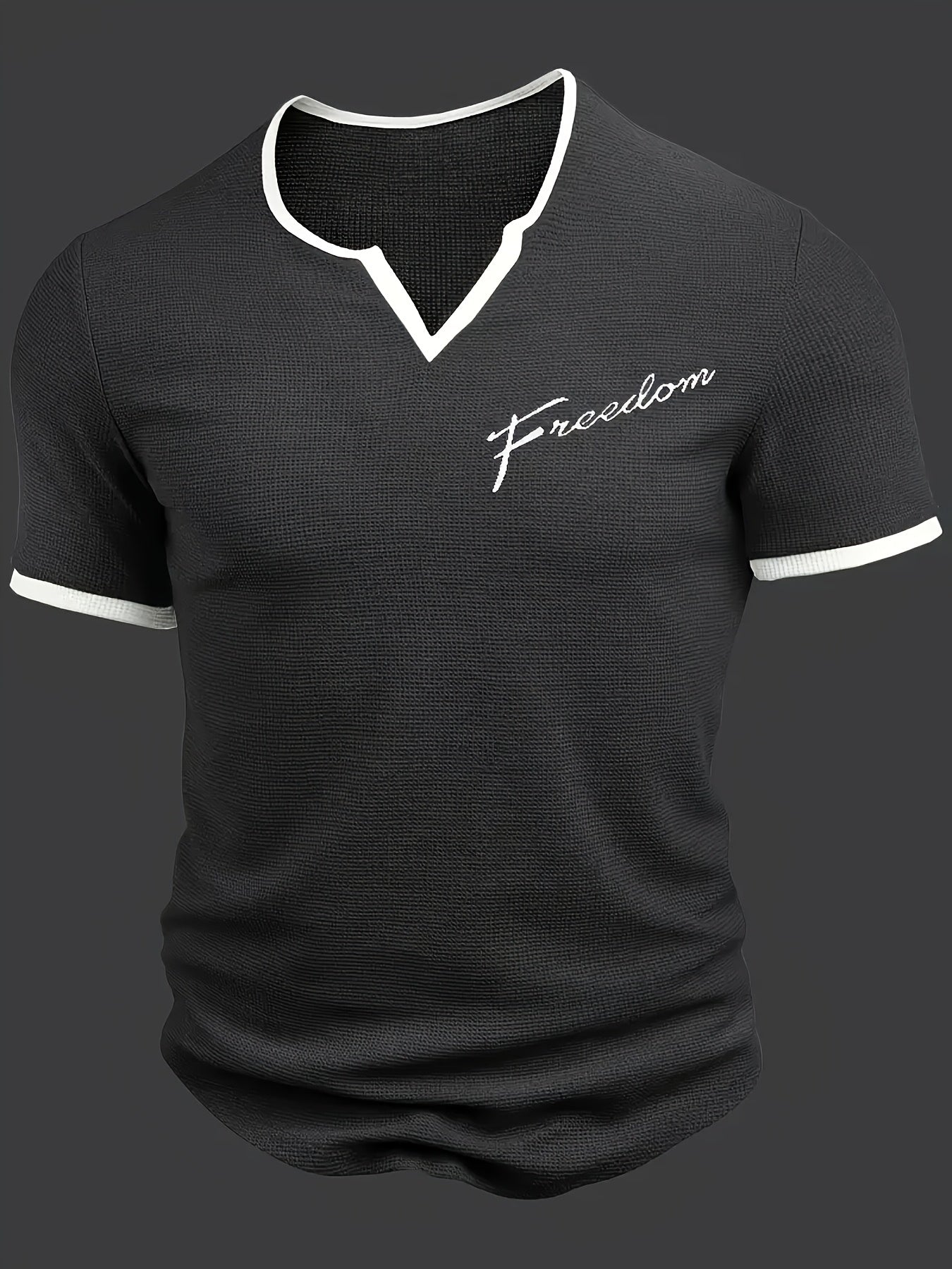 Pearson OBM Casual Stylish Waffle Outdoor Print T-Shirt, Men'S Short-Sleeve Y-Neck T-Shirt.
