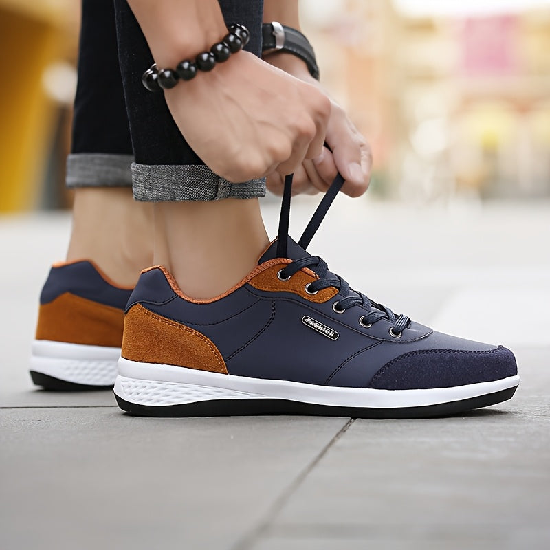 FAYWELLME Unisex Casual սպորտային կոշիկներ, շնչող ցածր վերևից ժանյակավոր սպորտային կոշիկներ, MD ներբանով միաձույլ գույնի բոլոր սեզոնային վազքի կոշիկներ, թեթև գործվածքից վերնամասը սև և արևագույն, հարմարավետ բարձիկ առօրյա հագուստի համար, ամենօրյա կոշիկներ