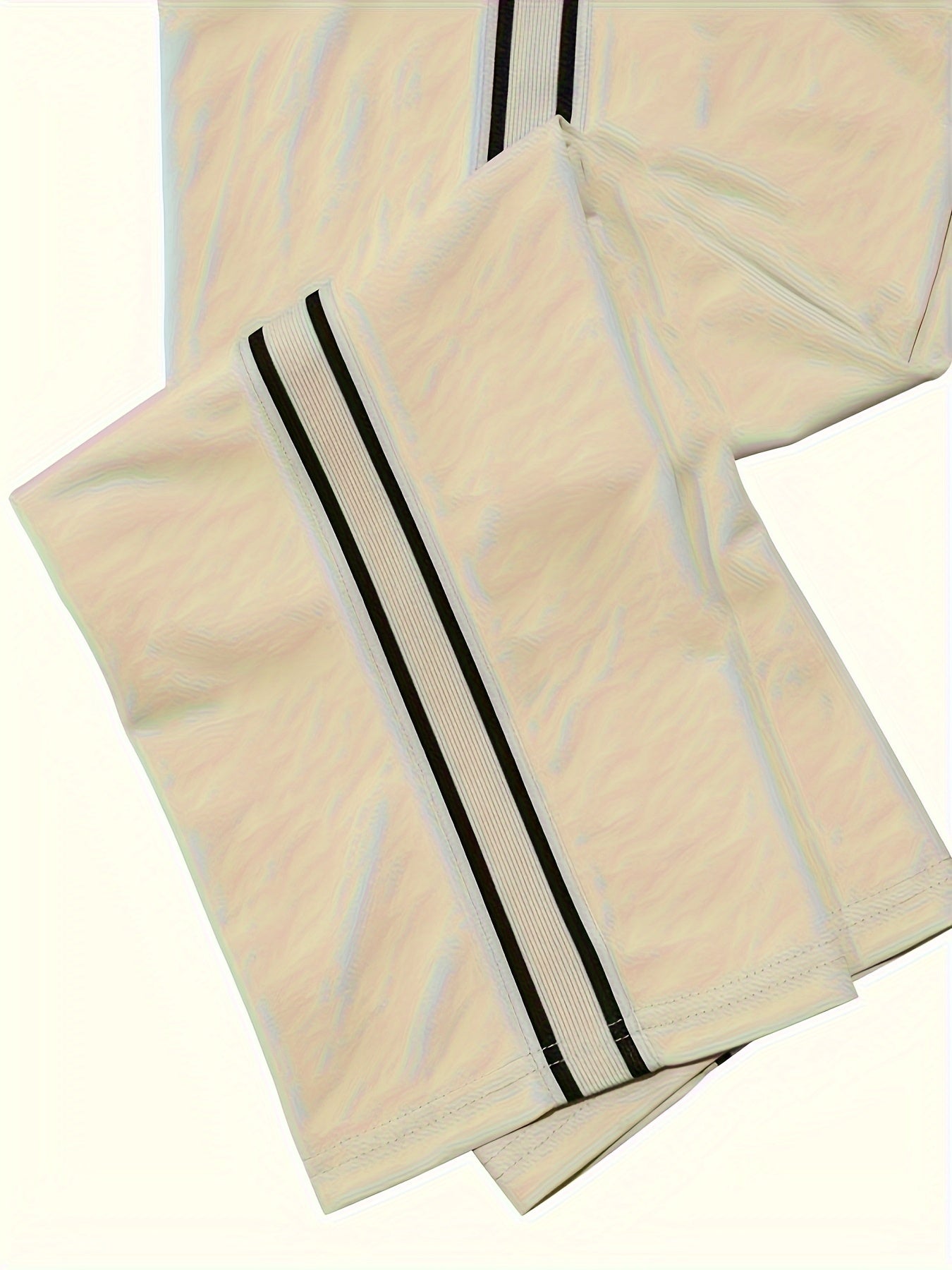 Men's Casual Athletic Joggers - Striped, Breathable Polyester Blend with Pockets for Running & Fitness, Perfect for Spring/Fall