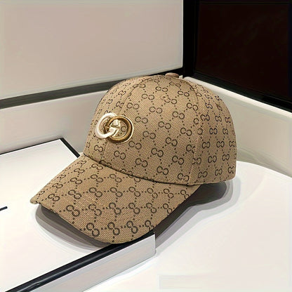 Trendy Premium Curved Brim Baseball Cap, Embroidery Letter G Logo & Full Print Trucker Hat, Snapback Hat For Casual Leisure Outdoor Sports