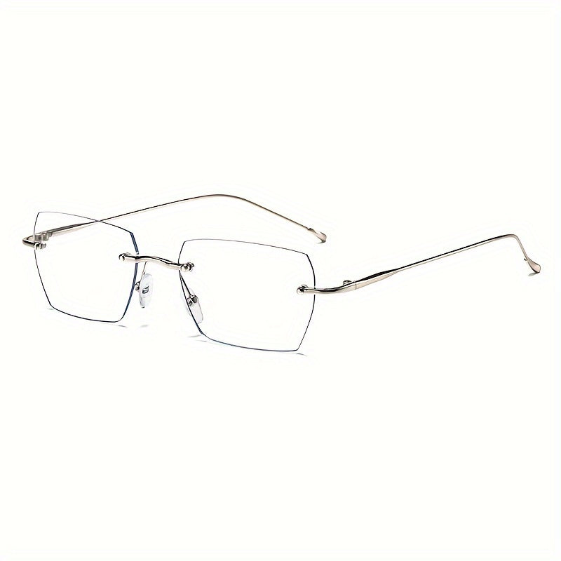 1pc Rimless Square Photochromic Glasses - Elegant & Lightweight, Color-Changing Lenses for Indoor/ Use, Ideal for Daily Wear, School, Business, & Special Occasions, Non-Prescription, Perfect Gift