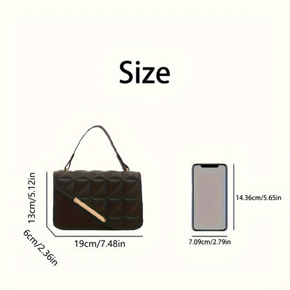 Stylish Small Square Handbag for Women with a Diamond Pattern, Perfect for Shoulder Or Crossbody Wear.